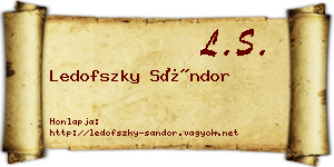 Ledofszky Sándor névjegykártya